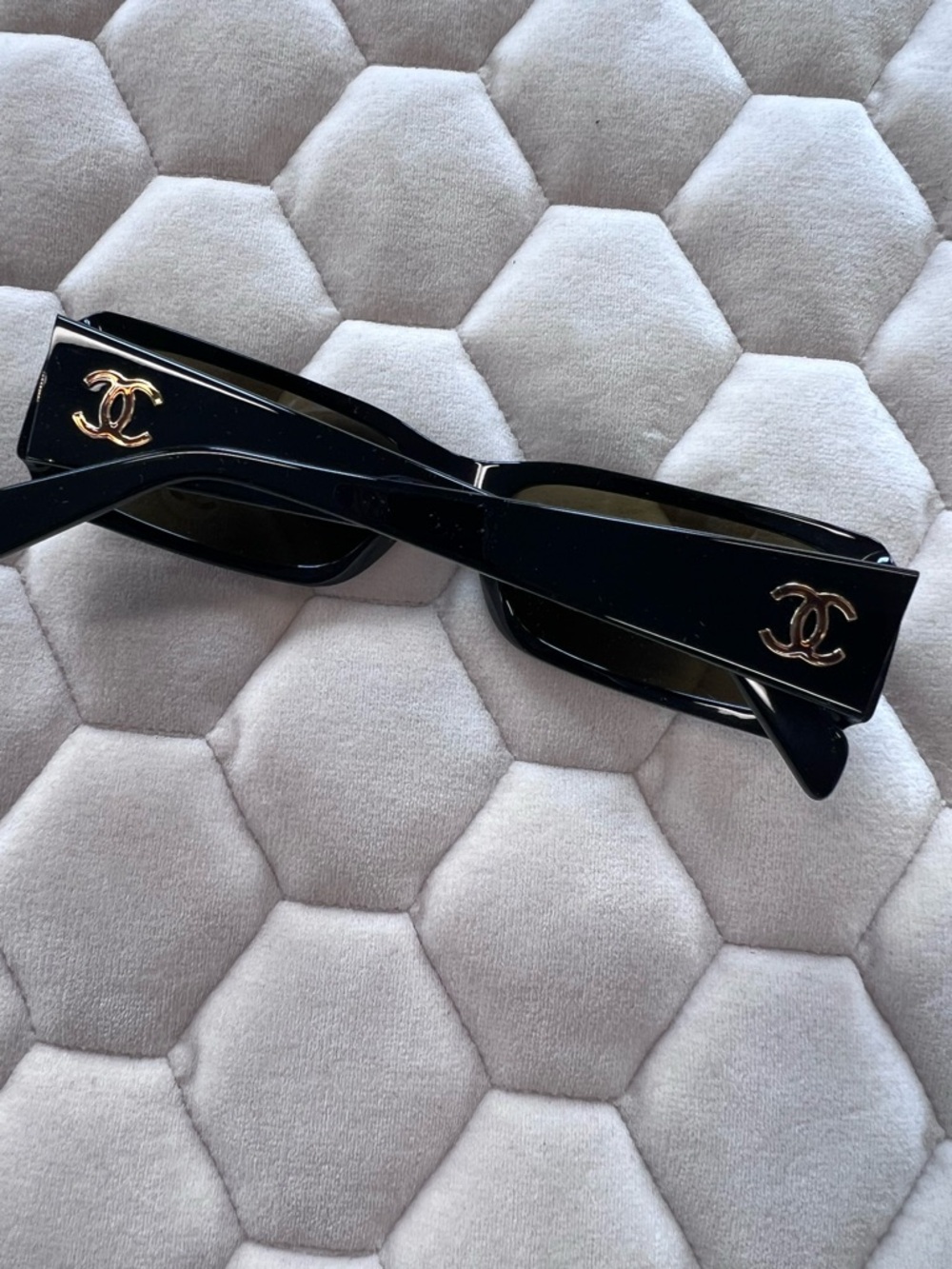 Authentic Chanel petite caramel Brown Rectangular Sunglasses - Picture 5 of 7